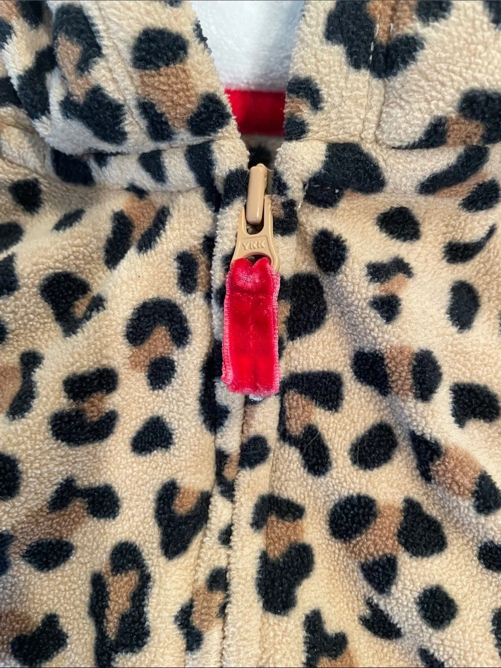 Carter's Leopard Print Hooded One-Piece  Fleece - Tan and Black